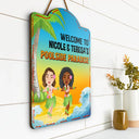 Backyard Oasis - Personalized Custom Shaped Wood Sign