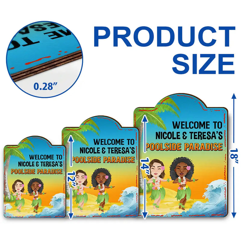 Backyard Oasis - Personalized Custom Shaped Wood Sign