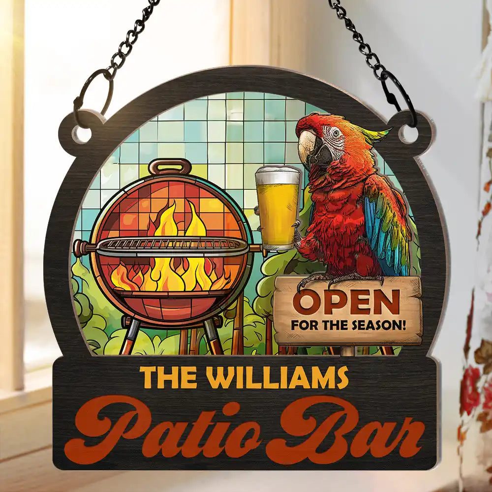 Open For The Season - Personalized Window Hanging Suncatcher Ornament