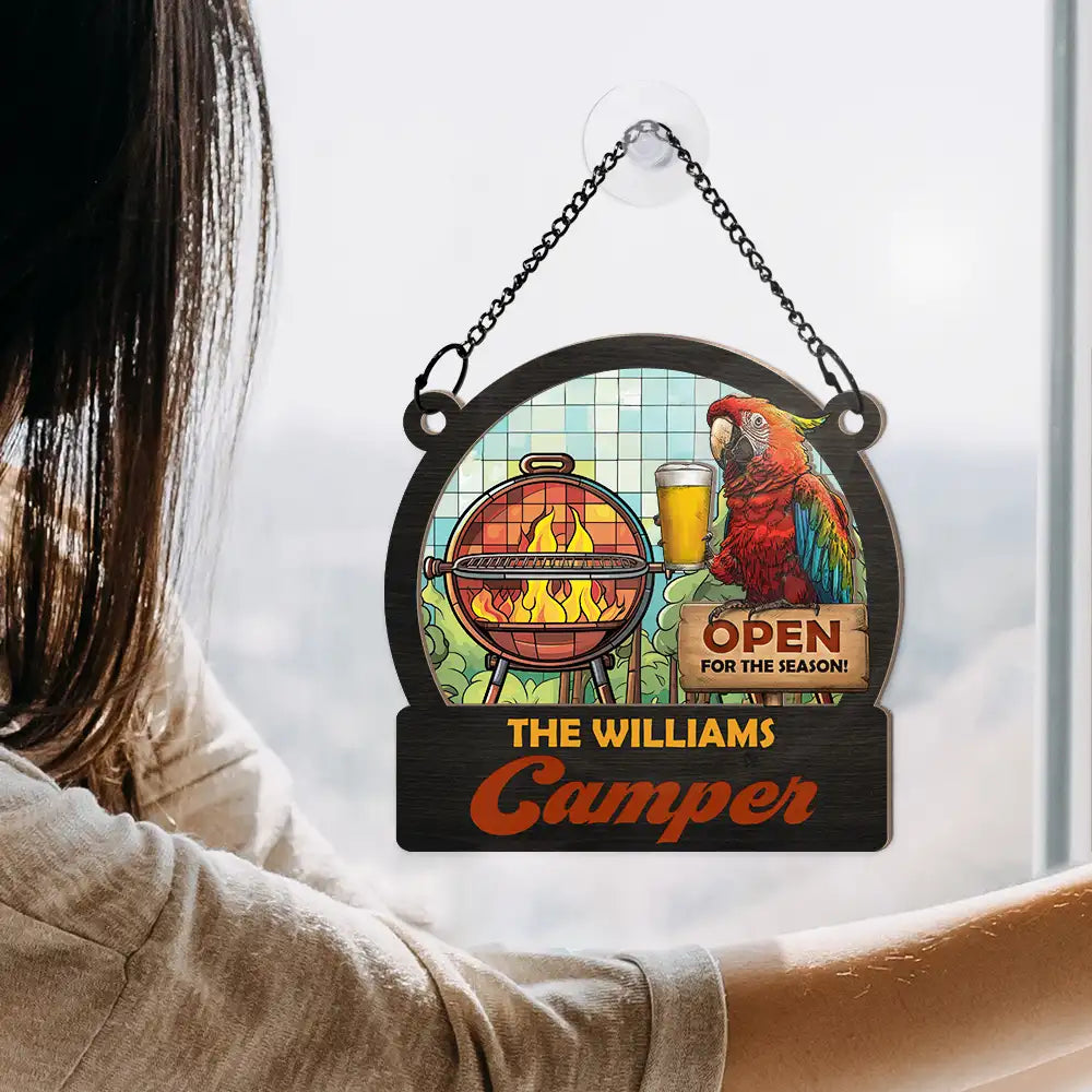Open For The Season - Personalized Window Hanging Suncatcher Ornament