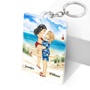 Calendar Kissing The Day Our Journey Began - Personalized Acrylic Keychain