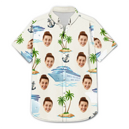 Motif de croisière photo personnalisé - Chemise hawaïenne personnalisée 