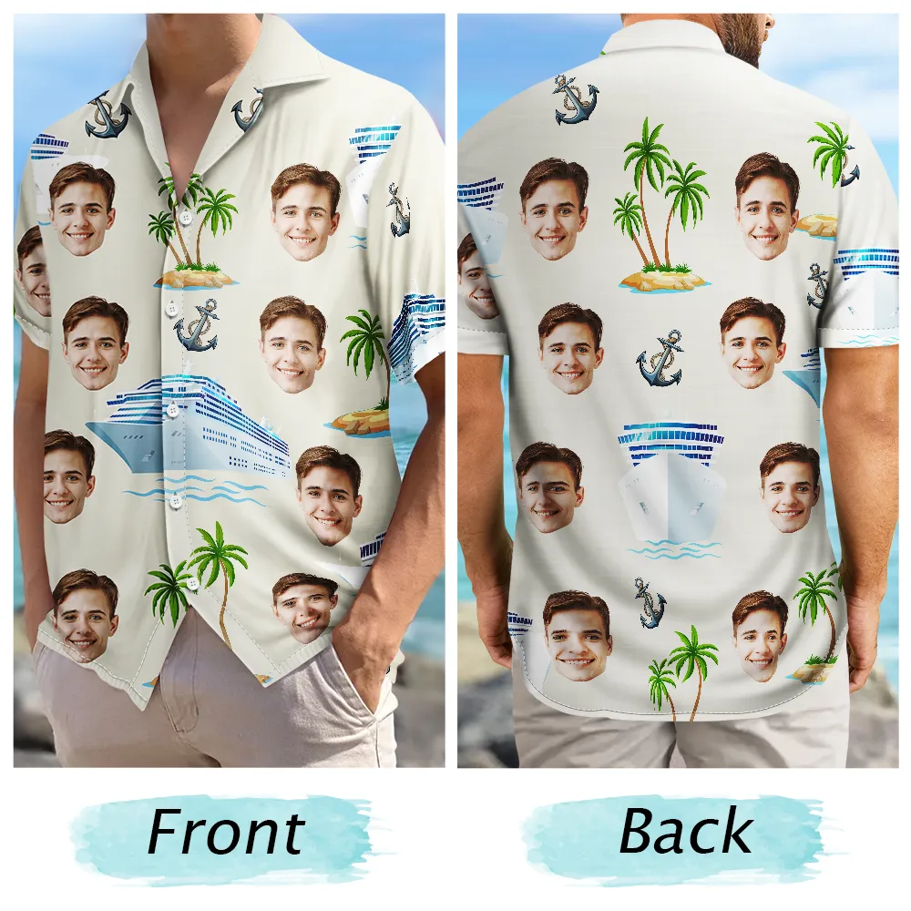 Motif de croisière photo personnalisé - Chemise hawaïenne personnalisée 