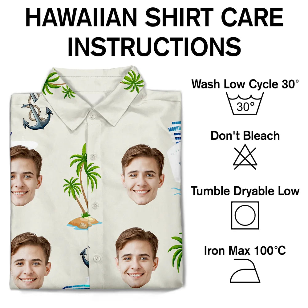 Motif de croisière photo personnalisé - Chemise hawaïenne personnalisée 