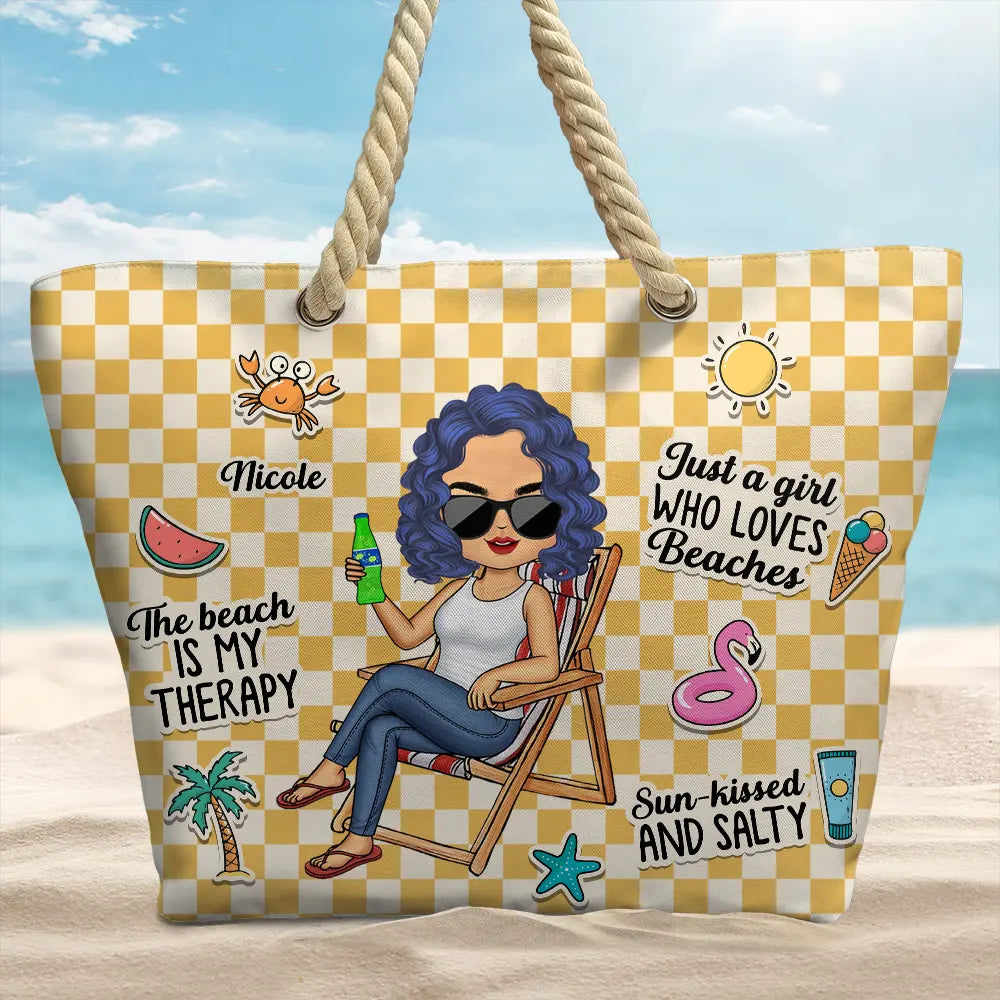 The Beach Is My Therapy - Personalized Beach Bag