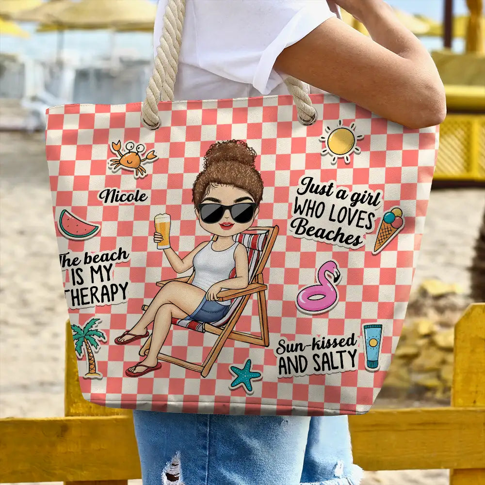 The Beach Is My Therapy - Personalized Beach Bag
