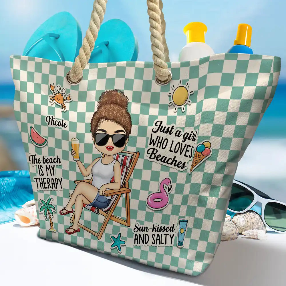 The Beach Is My Therapy - Personalized Beach Bag