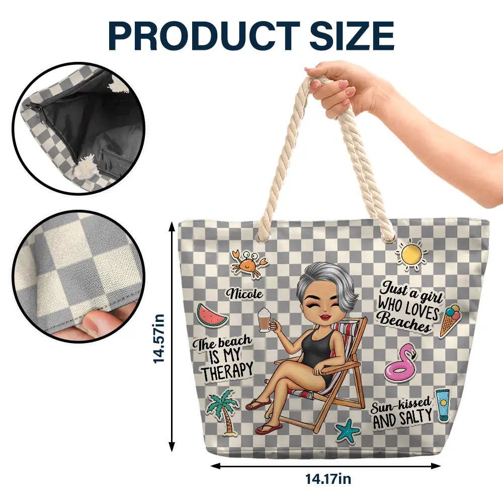The Beach Is My Therapy - Personalized Beach Bag