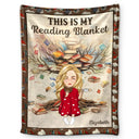 Book Tree This Is My Reading Blanket - Personalized Fleece Blanket, Sherpa Blanket