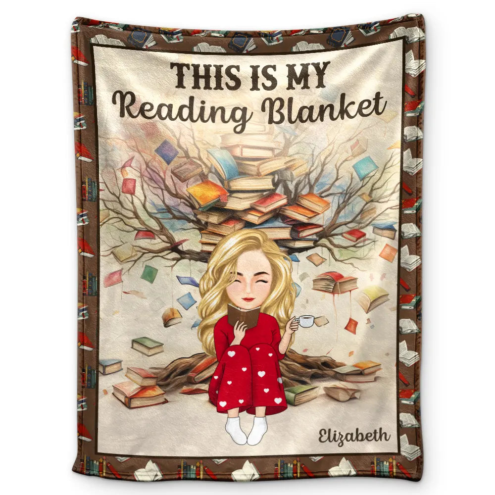 Couverture de lecture « This Is My Reading » - Couverture polaire personnalisée, couverture Sherpa 