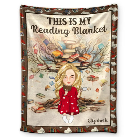 Couverture de lecture « This Is My Reading » - Couverture polaire personnalisée, couverture Sherpa 