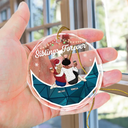 Christmas Bestie On Moon Besties Forever - Personalized Circle Glass Ornament