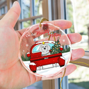 Christmas Dog Lovers On The Naughty List - Personalized Circle Glass Ornament