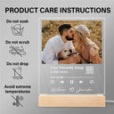 Custom Photo Song QR Code - Personalized 3D Led Light Wooden Base