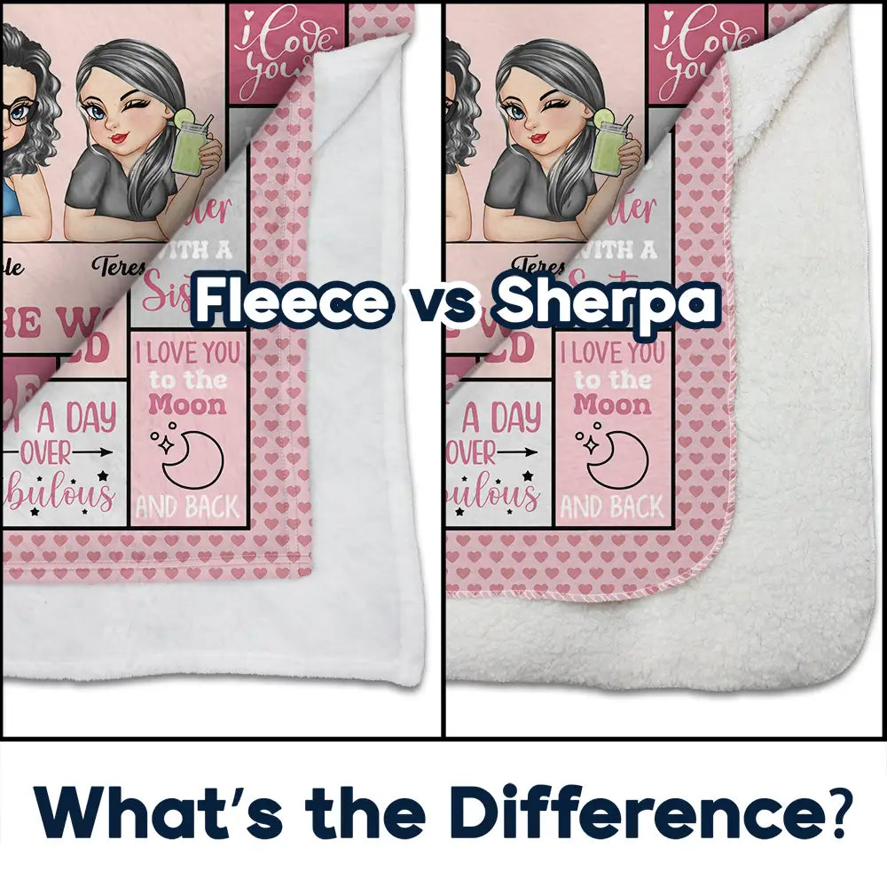 Best Sister In The World - Personalized Fleece Blanket, Sherpa Blanket