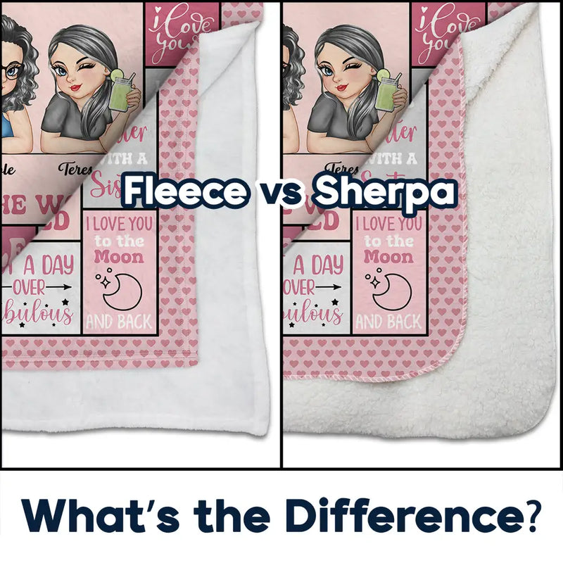 Best Sister In The World - Personalized Fleece Blanket, Sherpa Blanket