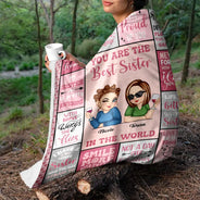 Best Sister In The World - Personalized Fleece Blanket, Sherpa Blanket
