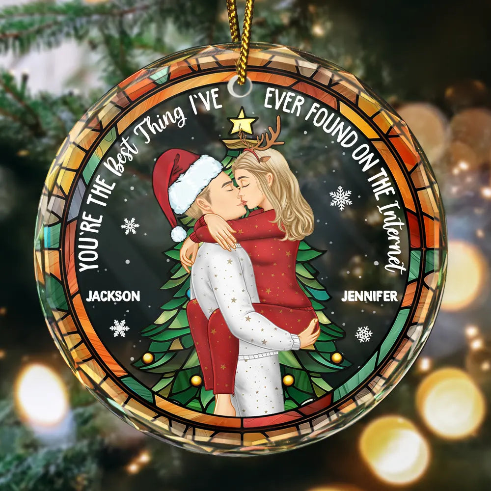Christmas Best Thing Found On The Internet - Personalized Circle Glass Ornament
