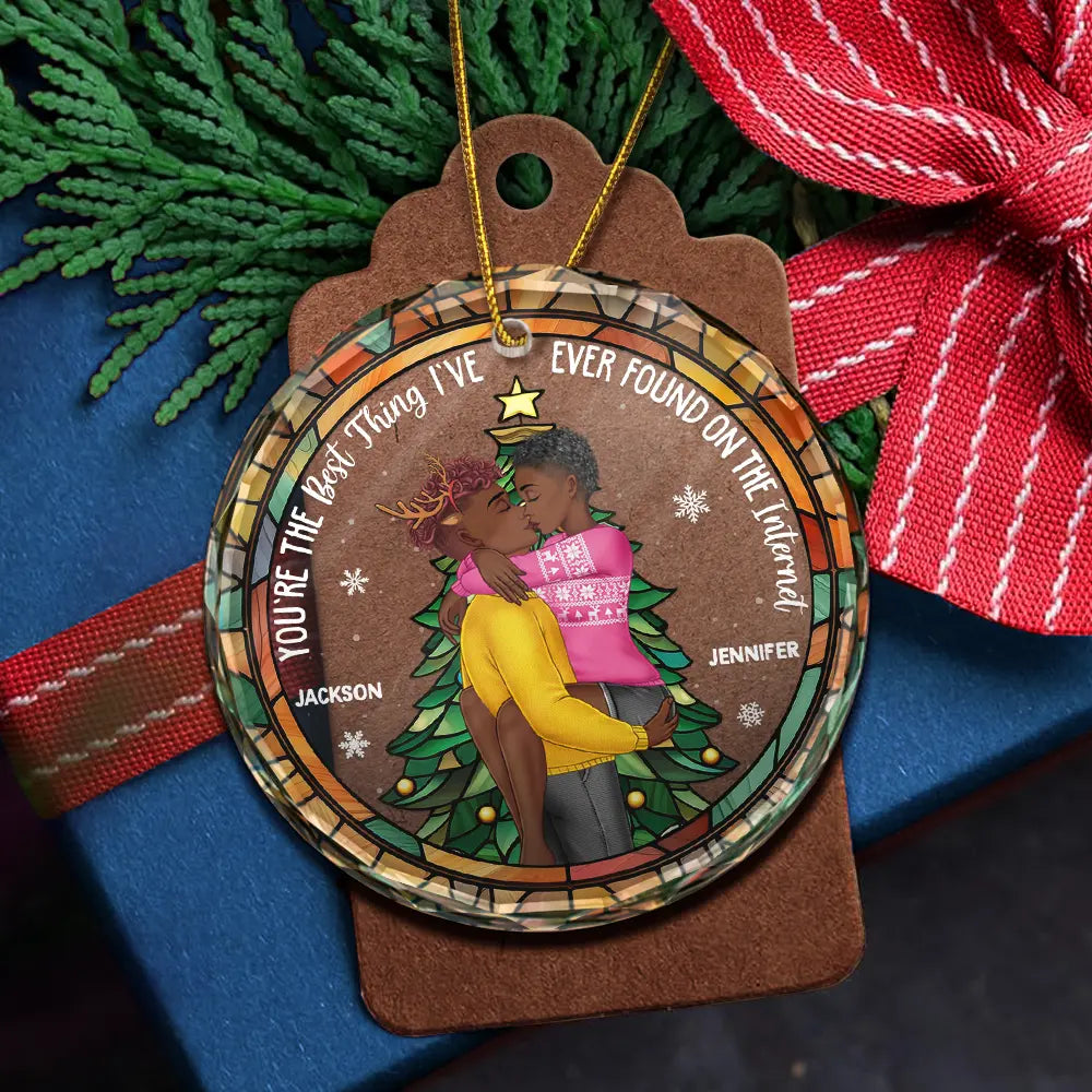 Christmas Best Thing Found On The Internet - Personalized Circle Glass Ornament