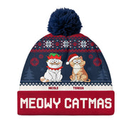Meowy Catmas - Bonnet à pompon personnalisé 