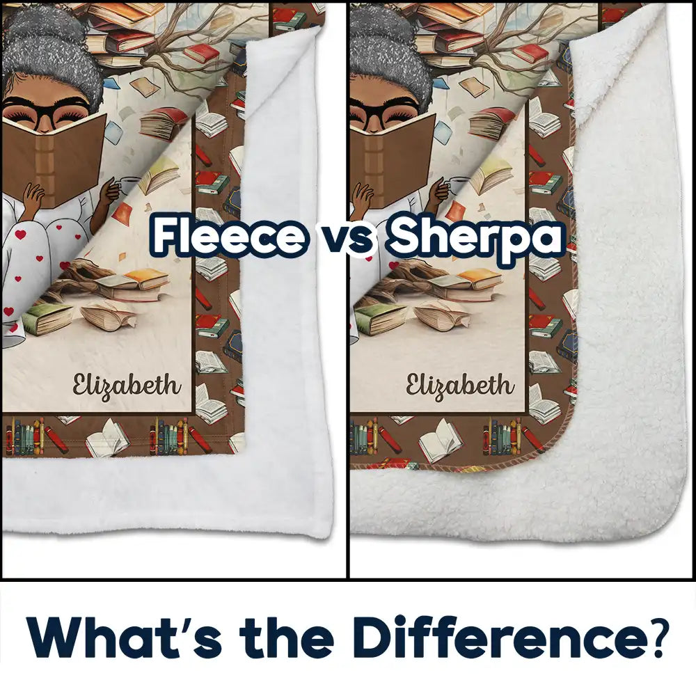 Reading, Gift For Yourself - Book Tree Just A Girl Who Loves Books - Personalized Fleece Blanket, Sherpa Blanket