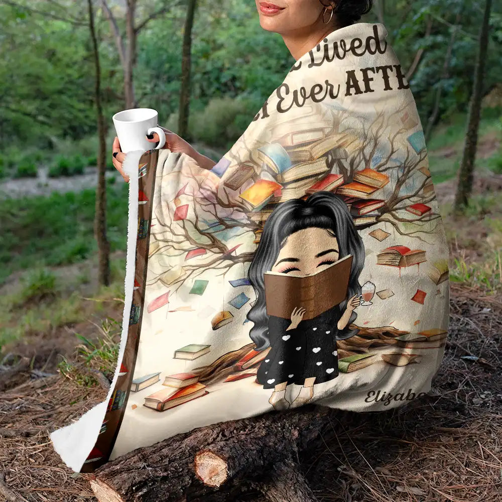 Reading, Gift For Yourself - Book Tree Just A Girl Who Loves Books - Personalized Fleece Blanket, Sherpa Blanket