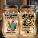Couples, Gift For Couples - Couple Favorite Song I'm Yours No Returns QR Code - Personalized Mason Jar Light