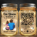 Couples, Gift For Couples - Couple Favorite Song I'm Yours No Returns QR Code - Personalized Mason Jar Light