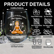Gift For Yourself,Gift For Women,Gift For Men,Yoga - In My Yoga Pants - Personalized Stemless Wine Glass
