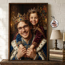 Gift For Husband,Gift For Yourself,Gift For Men,Gift For Father,Gift For Grandpa,Dad's Hobby,Grandpa's Hobby,Non-Eng,Photo - Renaissance Royal Portrait,Humorous - Custom Photo Renaissance Royal Portrait Dad Daughter Grandparents Family - Personalized Poster