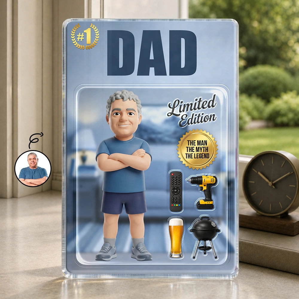 Custom Photo Toybox Figure Dad Grandpa Limited Edition - Personalized Custom Shaped Acrylic Plaque