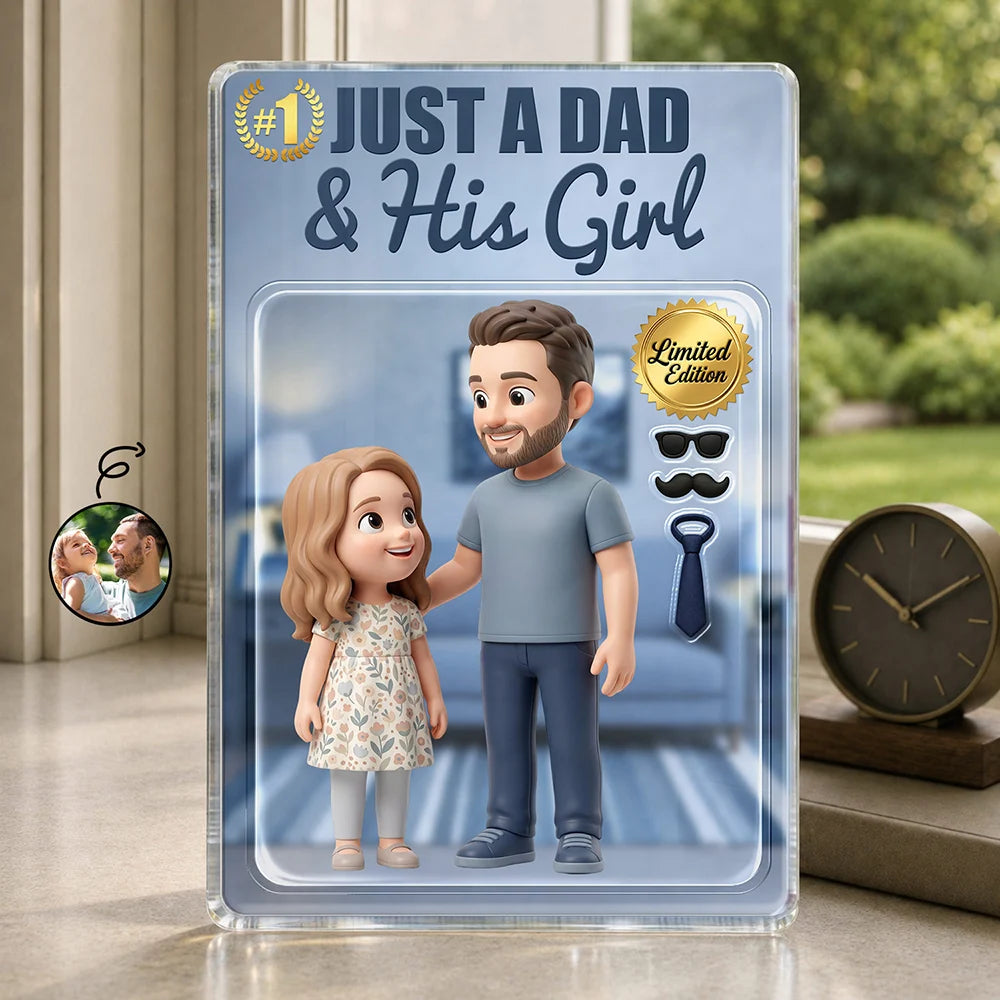 Custom Photo Toybox Figure Just A Dad & His Girl Limited Edition - Personalized Custom Shaped Acrylic Plaque