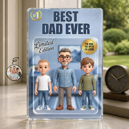 Custom Photo Toybox Figure Best Dad Grandpa Ever - Personalized Custom Shaped Acrylic Plaque