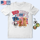 America 250th,Custom Photo,Independence Day,Art Design,Pet Lovers,Playful,Photo - US Theme Accessories 3D Cartoon - Custom Photo 3D Cartoon With US Accessories Red White Woof - Personalized T Shirt