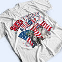 America 250th,Custom Photo,Independence Day,Art Design,Pet Lovers,Playful,Photo - US Theme Accessories 3D Cartoon - Custom Photo 3D Cartoon With US Accessories Red White Meow - Personalized T Shirt