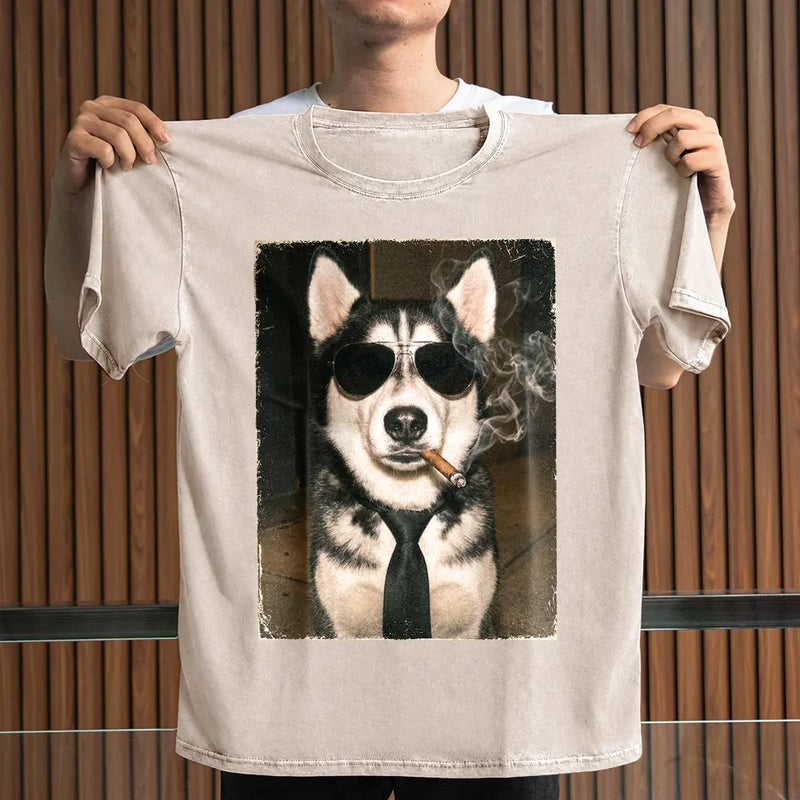 Custom Photo, Art Design, Summer, Pet Lovers, Adorable, Photo - Cool Street Pet - Custom Photo Cool Street Pet Portrait - Personalized Vintage Washed T Shirt