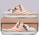 Playful, Pet Lovers, Photo - Vivid Watercolor Art - Custom Photo Vivid Watercolor Art Happy Dog Cat Pet Stripe - Personalized Fluffy Slippers