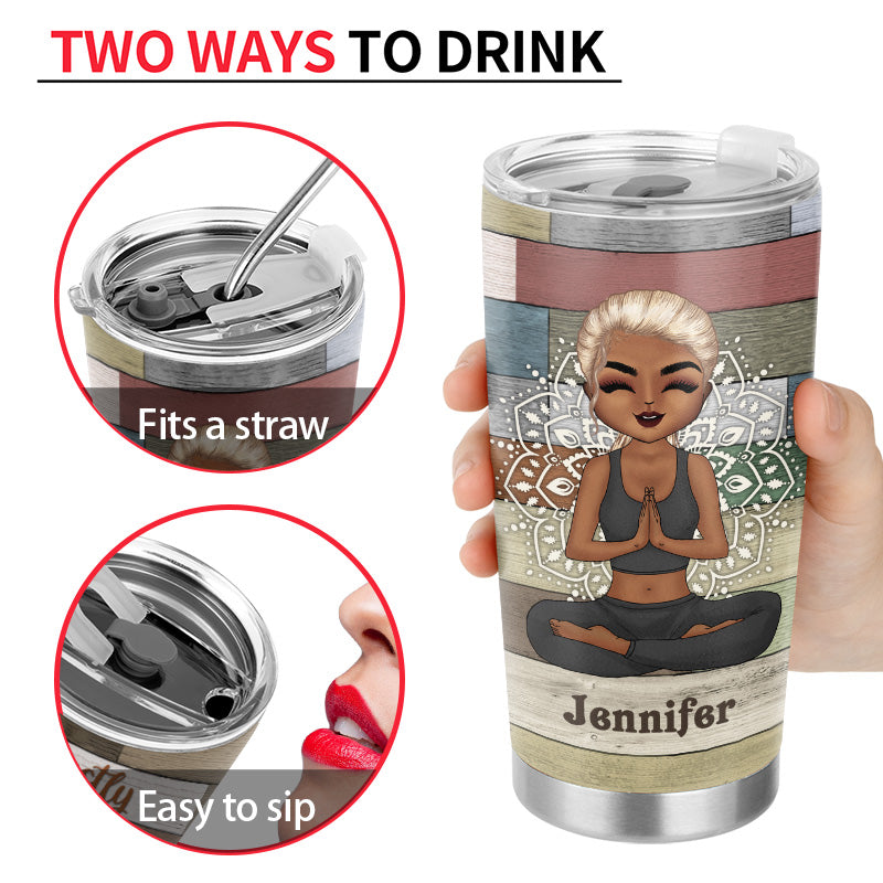 Yoga Chibi Girl Peace Love And Light - Gobelet personnalisé