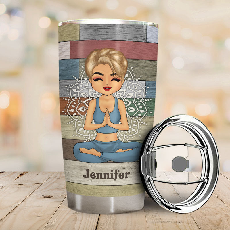 Yoga Chibi Girl Peace Love And Light - Gobelet personnalisé