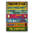 Back Porch Party - Custom Classic Metal Signs