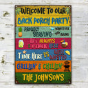 Back Porch Party - Custom Classic Metal Signs
