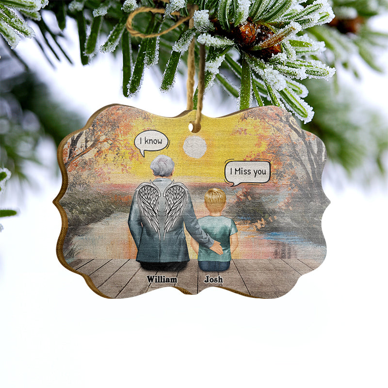 Grandparents Missing You Always - Memorial Gift - Personalized Custom Wooden Ornament