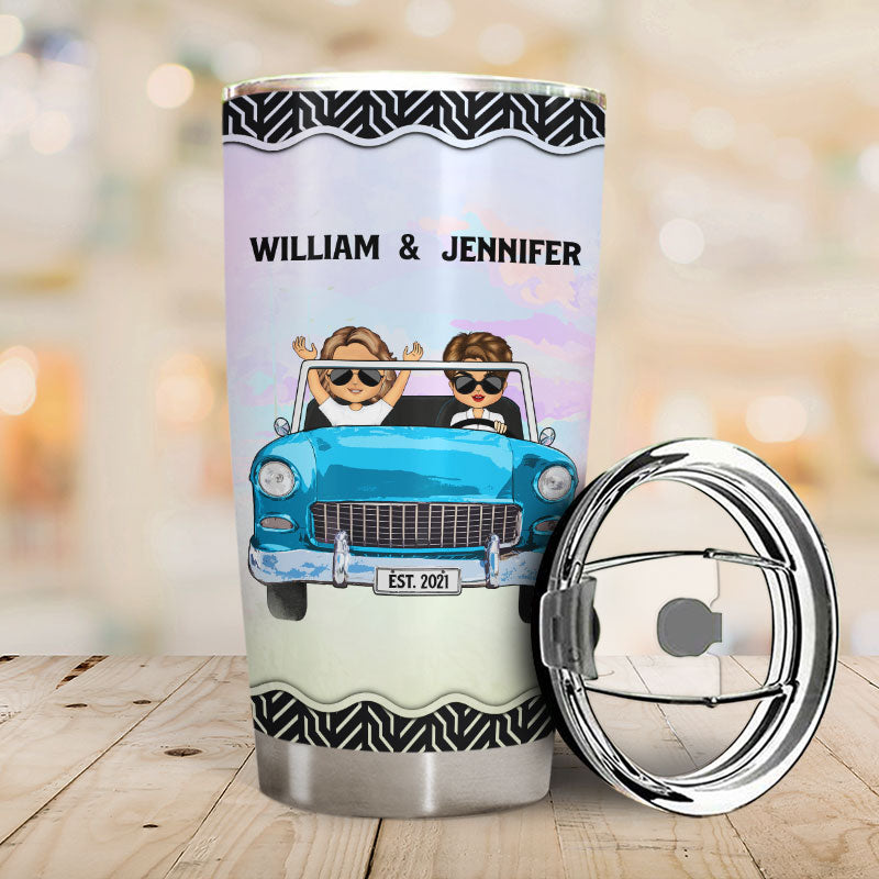 Qui vous a à vos côtés ? Cadeau pour couple – Verre personnalisé