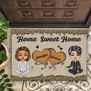 Paillasson personnalisé « Couple Chibi Home Sweet Home »