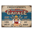 Garage Sign Open When I Like It - Gift For Dad - Personalized Custom Classic Metal Signs
