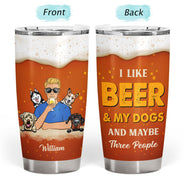 Amoureux des chiens, papa de chien, j'aime la bière et mon chien - Verre personnalisé