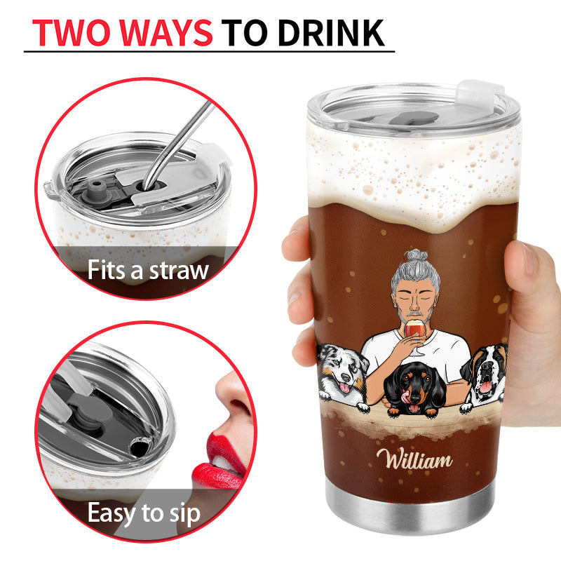 Dog Lover Dog Dad I Like Beer & My Dog - Personalized Custom Tumbler