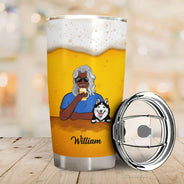 Amoureux des chiens, papa de chien, j'aime la bière et mon chien - Verre personnalisé