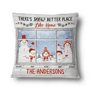 Noël, neige, meilleur endroit comme à la maison - Cadeau pour couples - Oreiller personnalisé