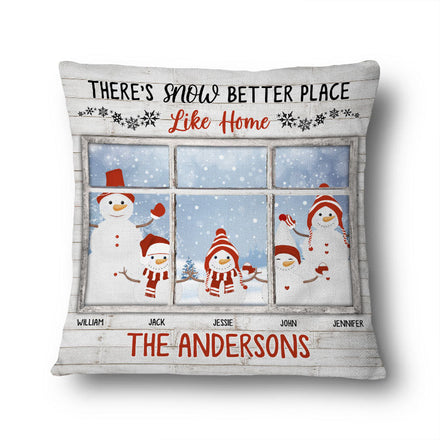 Noël, neige, meilleur endroit comme à la maison - Cadeau pour couples - Oreiller personnalisé